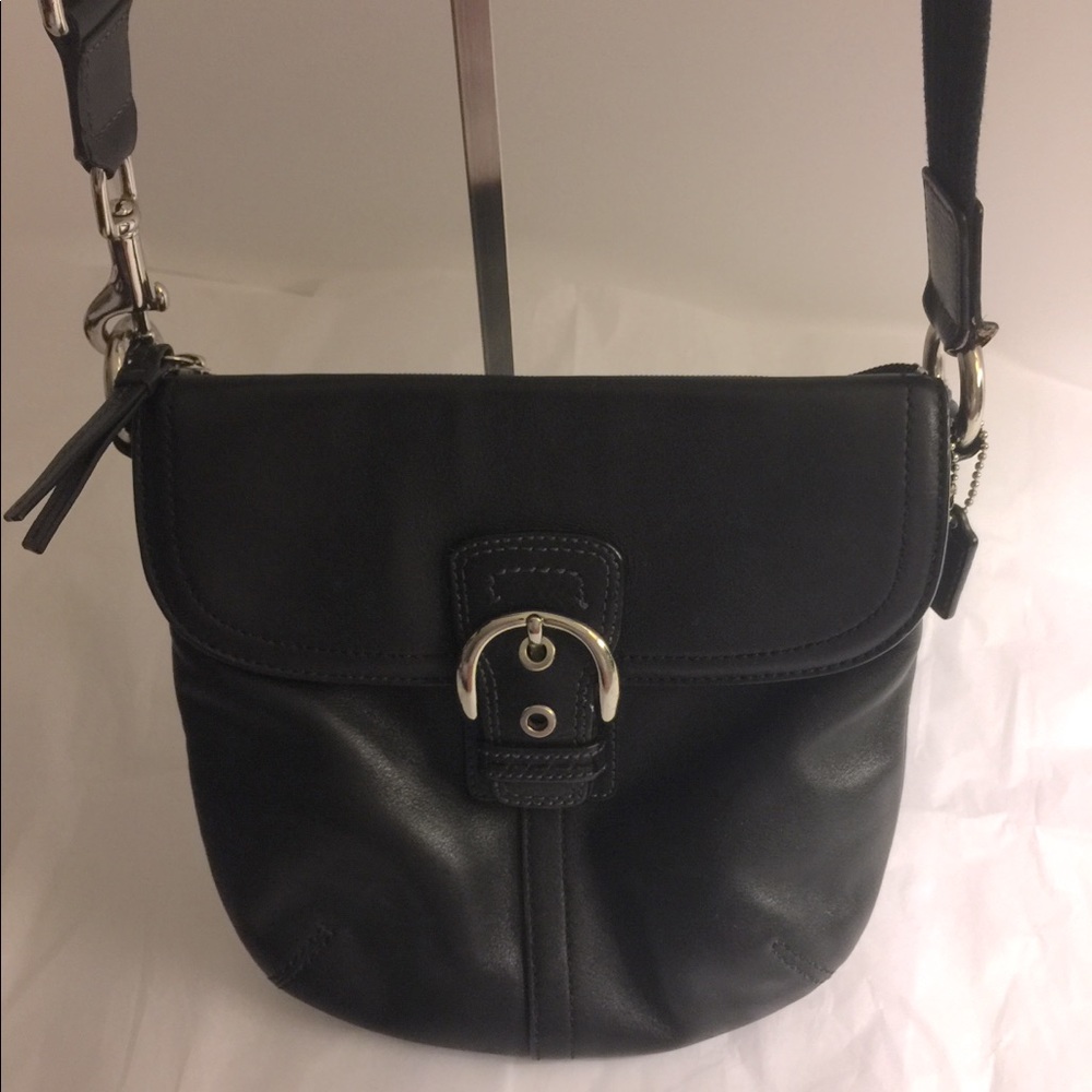 Vintage Coach Crossbody Black Leather GUC